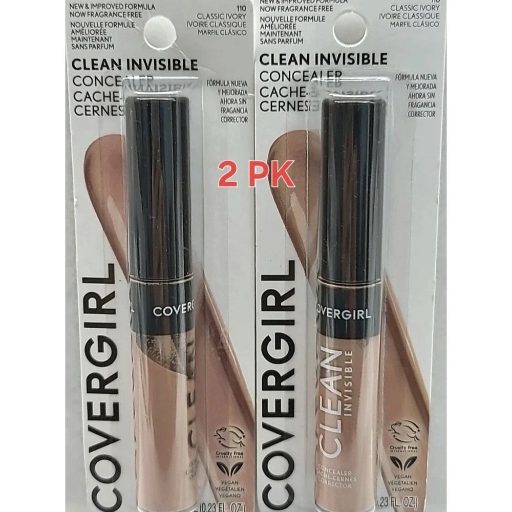 (2PK) COVERGIRL Clean Invisible Liquid Concealer, 110 classic ivory